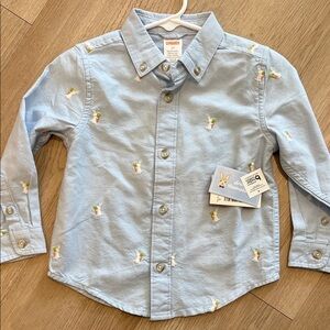 Easter/Spring Gymboree Light Blue Kids Button Down Shirt with Embroidery